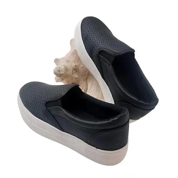 BUY ONE GET ONE FREE Soda Croft Slip-on Fashion Sneaker Black PU - Size 10 - Picture 2 of 6
